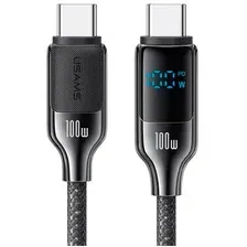 Кабель Usams SJ742 USB Type-C - USB Type-C (1.2 м, черный)