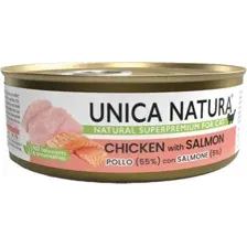 Unica Natura Консерва для кошек (Курица, лосось) 70 г