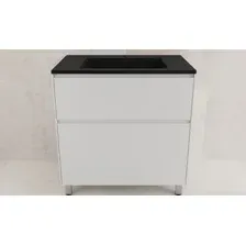 Symbolite Тумба под умывальник Лима 80 Line Plus 2 ящика + Line 80x48 (белый матовый/антрацит)