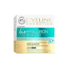 Крем-эликсир EVELINE Biohyaluron Expert гипоаллергенный глубоко увлажняющий против первых морщин 30+, 50 мл
