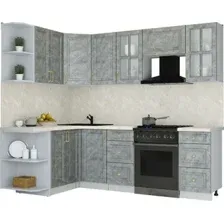 Готовая кухня Интерлиния Мила Шато 1.5x2.4 LV (керамика/керамика/опал светлый)