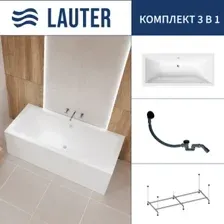 Ванна Lauter Oasis 170 21203070 (с каркасом и сифоном 21Y31001 матовый черный)