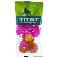Лакомство для собак TiTBiT Съедобная игрушка косточка с ягненком Standart (12 шт)
