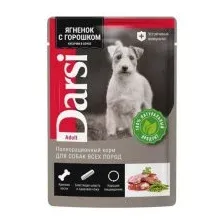 Пауч Darsi, для собак всех пород, со вкусом ягнёнка с зелёным горошком, 85 г