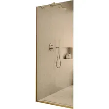 Душевая стенка MaybahGlass 109x195 MGD-678-3у (бронзовое стекло/золотой)