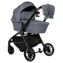 Детская универсальная коляска Farfello 2в1 Baby shell / BS-12 (серый/черная рама)