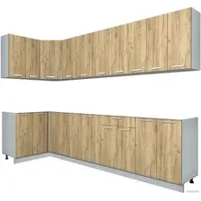 Готовая кухня Интерлиния Мила Лайт 1.2x3.0 без столешницы (дуб золотой)