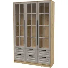 Шкаф-витрина Интерлиния Концепт КТ-ШВ3 Деко (дуб золотой/луна)