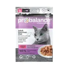ProBalance Консервированный корм Adult Gourmet Diet (Телятина и ягненок в желе) 85 г