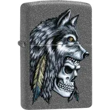 Зажигалка Zippo Wolf Skull Feather Design 29863-000003