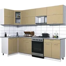 Готовая кухня Интерлиния Мила Gloss 60-12x27 (капучино глянец)
