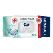 Влажные салфетки Aura Family для всей семьи с крышкой (200шт)