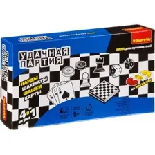 Шахматы/шашки/нарды Bondibon Удачная партия 4в1 ВВ0693