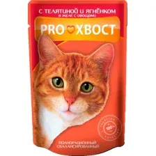 Пресервы Proхвост с телятиной и ягненком в желе с овощами 85 г