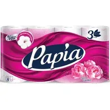 Туалетная бумага Papia Secret Garden 3х слойная (8рул, белый)