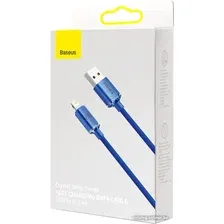 Кабель Baseus Crystal Shine USB Type-A - Lightning (2 м, синий)