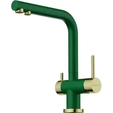 Смеситель Omoikiri Nagano-RG-LG (royal green/светлое золото/матовый)