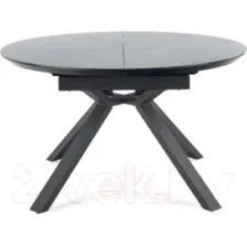Обеденный стол Halmar Vertigo 130-180x130x76 (черный мрамор/черный)