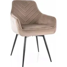 Стул с подлокотниками Signal Servio Velvet Bluvel 40 (темно-бежевый/черный)