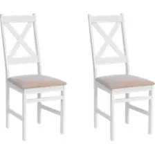 Набор стульев Tetchair Crossman (2шт, белый/велюр бежевый)