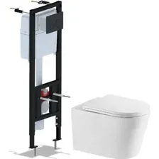Унитаз подвесной Saniteco Tornado KW-9005WT + Ани Пласт WCP4133