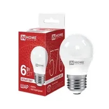 Лампа INhome Шар E27 6W 4000К / 4690612020532