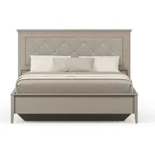 Кровать Black Red White Classic LOZ180х200 с мягким элементом М (глиняный серый/глиняный серый)