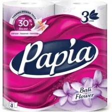 Туалетная бумага Papia Балийский цветок, 4 рулона