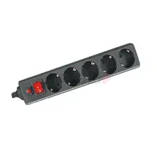 Сетевой фильтр General GPS-5-16-3x1-1000-B, 5 мест, 16А, 3x1 мм2, 10 м, черный