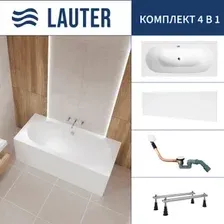 Ванна Lauter Ava 170 21208070 (с ножками, лицевым экраном белого цвета и сифоном 21Y11022 белый)
