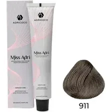 Крем-краска Adricoco Miss Adri 911 (100мл, осветляющий серебристый пепельный)