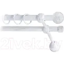 Карниз для штор Lm Decor Шар малый 124 2р гладкий (белое золото, 2.8м)