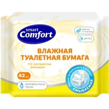 Влажная туалетная бумага Comfort smart с экстрактом ромашки (42шт)