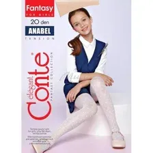 Колготки детские Conte Elegant Anabel, bianco, размер 104-110