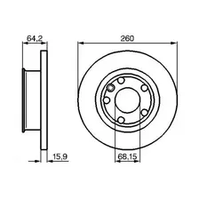 Тормозной диск BOSCH 0 986 478 547 полный , передняя ось