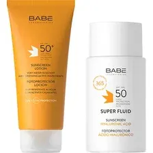 Набор косметики для тела Laboratorios Babe Лосьон SPF50 200млСупер флюид SPF50 50мл