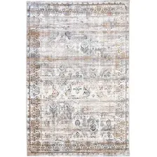 Ковер для жилой комнаты Radjab Carpet Бьянка Прямоугольник D008A 7602RK-B (3x5, Cream Shirink/Blue Fdy)