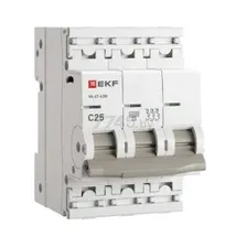 Автоматический выключатель EKF PROxima ВА 47-63N 3P 25А C 4,5kA (M634325C)