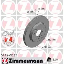 Тормозной диск ZIMMERMANN 540.2496.20 вентилируемый , передняя ось