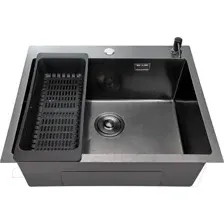 Кухонная мойка Stellar Decor S7050NB-D (нано черный)