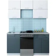 Готовая кухня Интерлиния Мила Gloss 50-16 (белый/асфальт)