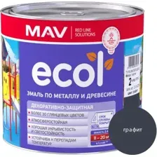 Эмаль ECOL МАВ ПФ-115 графит глянцевый 2,4л по металлу и древесине
