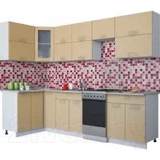 Готовая кухня Интерлиния Мила Gloss 50-12x28 (капучино глянец)