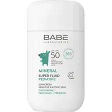 Флюид солнцезащитный Laboratorios Babe Детский минеральный для лица SPF50 с пантенолом и пребиотиком (50мл)
