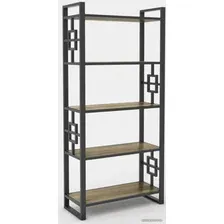 Стеллаж Hype Mebel Квадро 80x170 (черный/дуб галифакс олово)