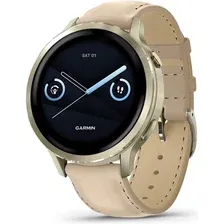 Умные часы Garmin Venu 4 41 мм (золотистый/песочный кожаный)