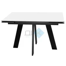 Стол обеденный DikLine SKM120 Black, белый матовый