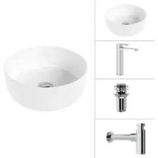 Умывальник Lauter 21499-31+Cascade 21СК0655C+сифон 21635CH+дон.клапан 21190CH (хром)