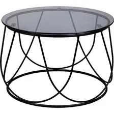 Журнальный стол AksHome Bubble, тонированное стекло/черный, 60х40 см