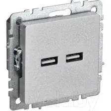 Розетка IEK Brite BR-U21-D31-K47 (алюминий)